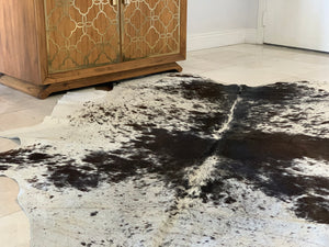 Real Cowhide rug Salt and Pepper Black and White